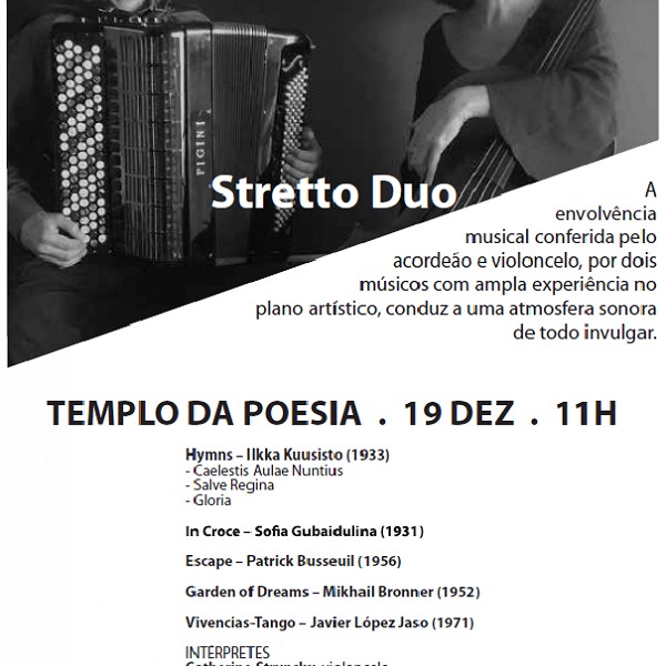 Stretto Duo Concert - Templo da Poesia Auditorium, Parque dos Poetas - Oeiras
